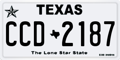 TX license plate CCD2187