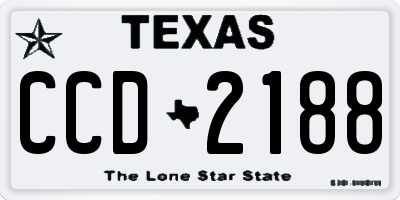 TX license plate CCD2188