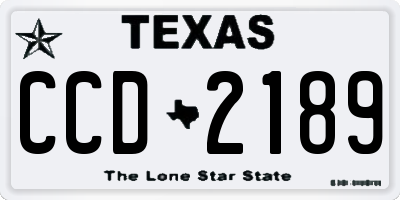 TX license plate CCD2189