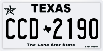 TX license plate CCD2190
