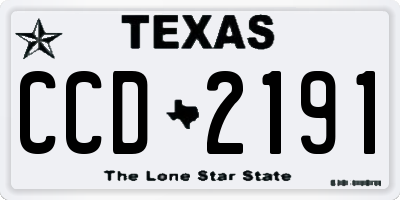 TX license plate CCD2191