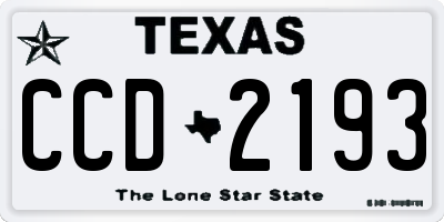 TX license plate CCD2193