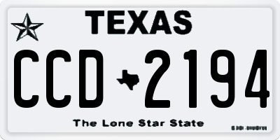 TX license plate CCD2194