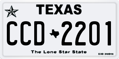 TX license plate CCD2201