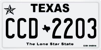 TX license plate CCD2203