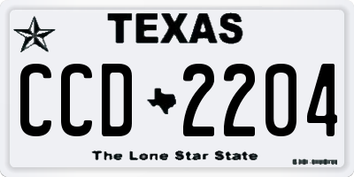 TX license plate CCD2204