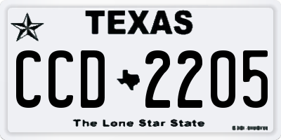 TX license plate CCD2205