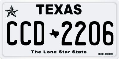 TX license plate CCD2206