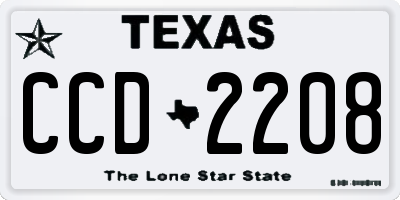 TX license plate CCD2208