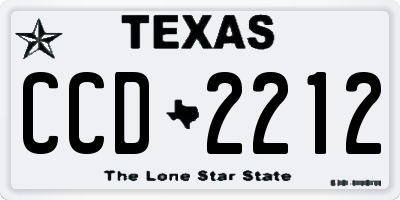 TX license plate CCD2212