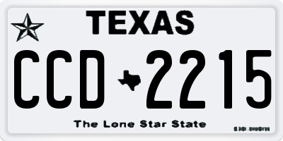 TX license plate CCD2215