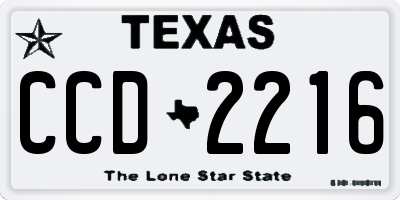 TX license plate CCD2216