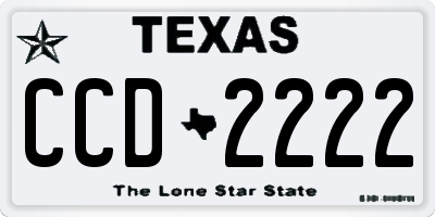 TX license plate CCD2222