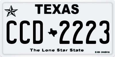 TX license plate CCD2223