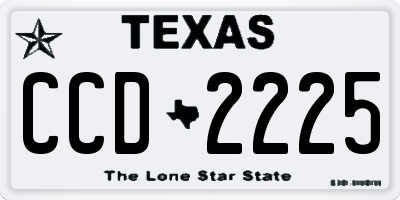 TX license plate CCD2225