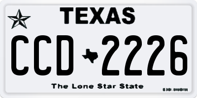 TX license plate CCD2226