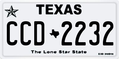 TX license plate CCD2232