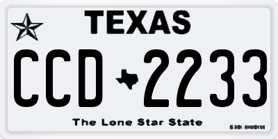 TX license plate CCD2233