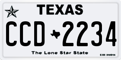 TX license plate CCD2234