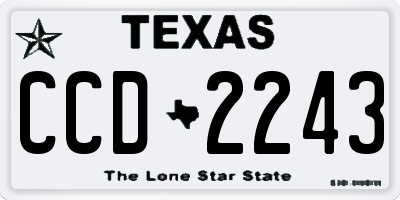 TX license plate CCD2243