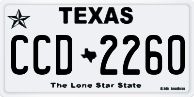 TX license plate CCD2260