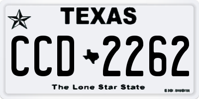 TX license plate CCD2262