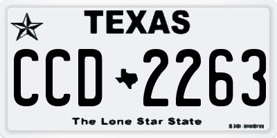 TX license plate CCD2263