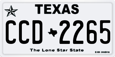 TX license plate CCD2265