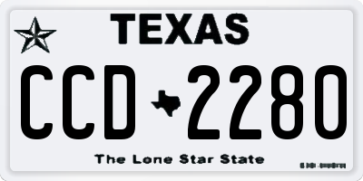 TX license plate CCD2280