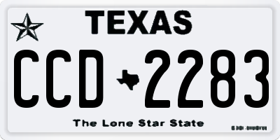 TX license plate CCD2283
