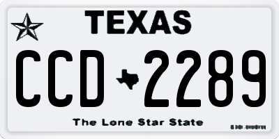 TX license plate CCD2289