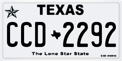 TX license plate CCD2292