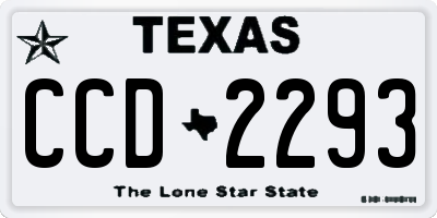 TX license plate CCD2293