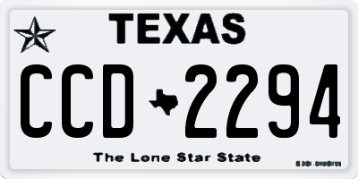 TX license plate CCD2294