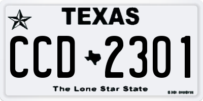 TX license plate CCD2301