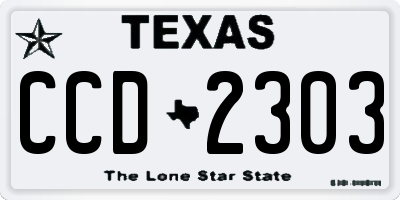 TX license plate CCD2303
