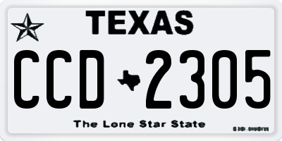 TX license plate CCD2305