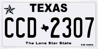 TX license plate CCD2307