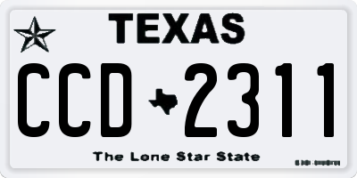 TX license plate CCD2311