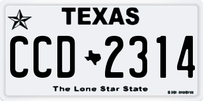 TX license plate CCD2314
