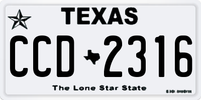 TX license plate CCD2316
