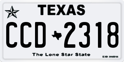 TX license plate CCD2318