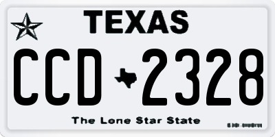 TX license plate CCD2328