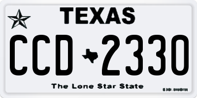 TX license plate CCD2330