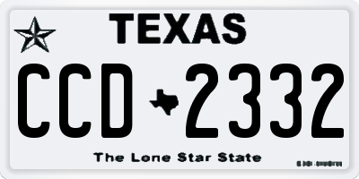 TX license plate CCD2332