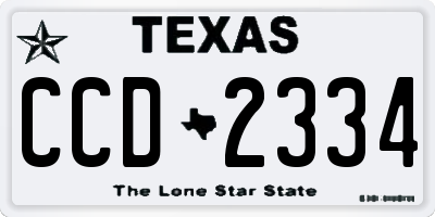 TX license plate CCD2334