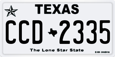 TX license plate CCD2335