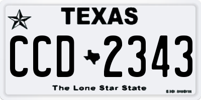 TX license plate CCD2343