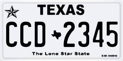 TX license plate CCD2345