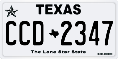TX license plate CCD2347